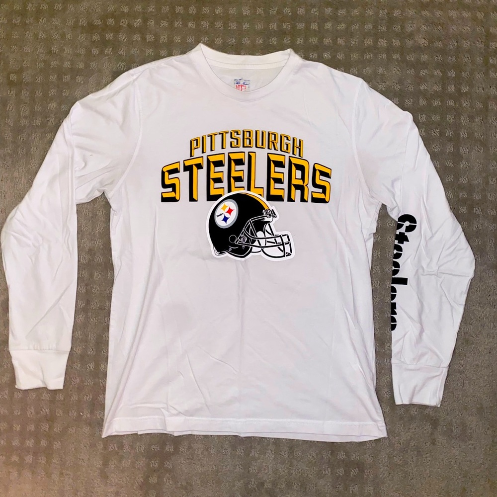 Steelers Long Sleeve White T-Shirt Men’s Size M
